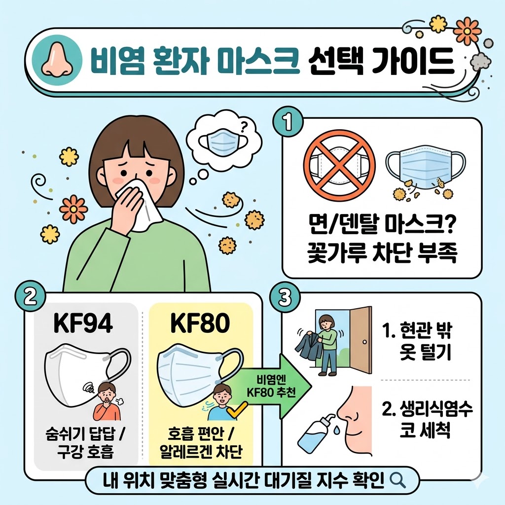 꽃가루 비염 마스크