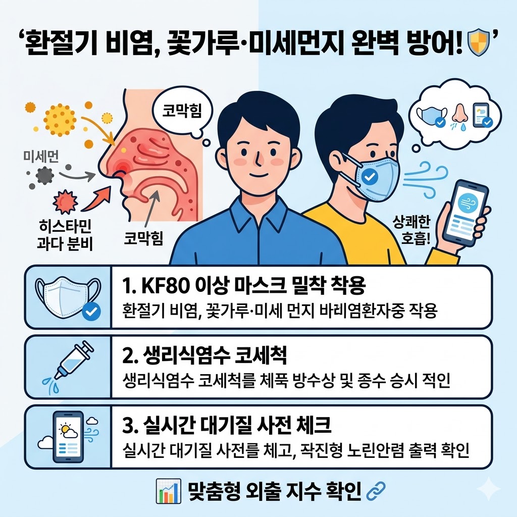 비염 환자 꽃가루